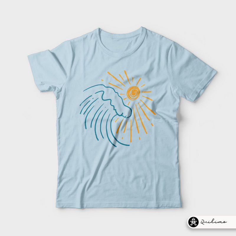 Sun and Wave vector shirt designs