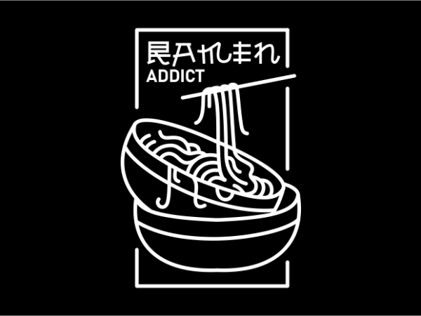 Ramen addict t shirt design png