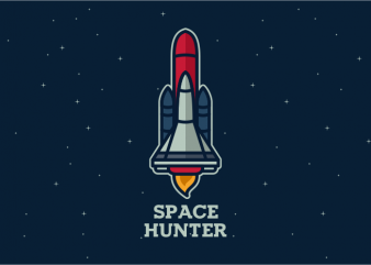 Space Hunter tshirt design vector