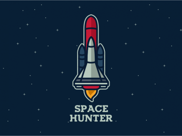 Space hunter tshirt design vector