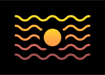 Sunset Wave tshirt design for sale