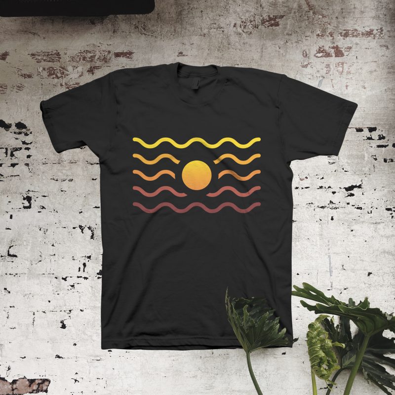 Sunset Wave t shirt designs for merch teespring and printful