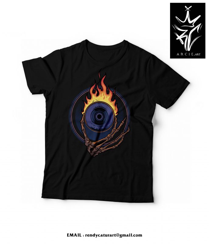 fire wheel t shirt designs for printful