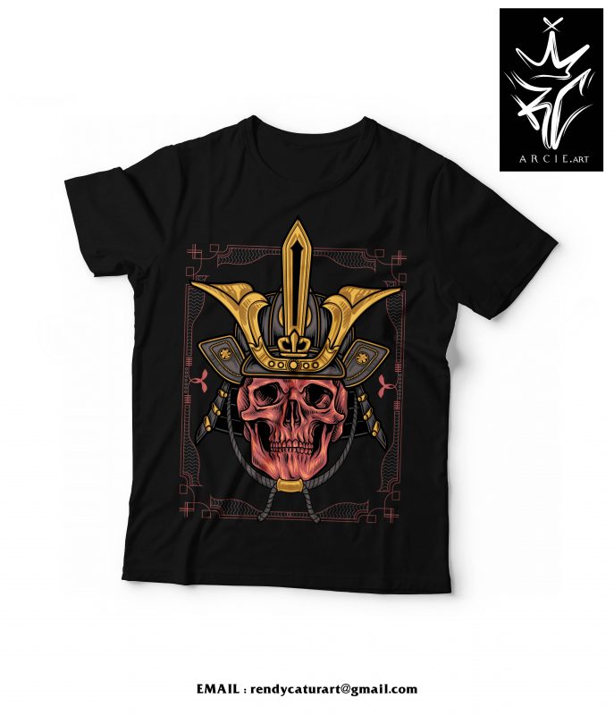 shogun skull commercial use t shirt designs
