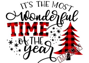 Its the most wonderful time of the year Svg Cuttable Buffalo Plaid Svg Christmas Svg Buffalo Plaid Svg Christmas Svg Designs Cricut Files