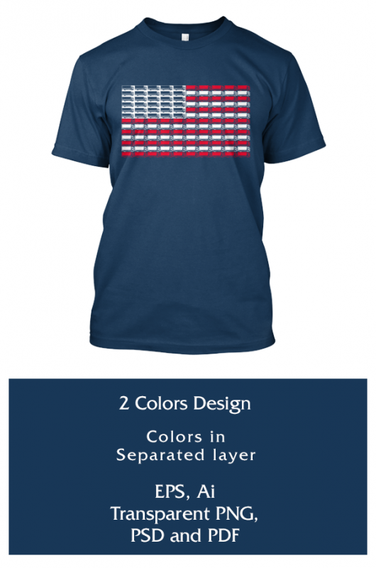 Trucker Flag t-shirt designs for merch by amazon