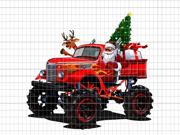 Monster Red Truck With Santa t shirt designs for sale Monster Red Truck With Santa t shirt designs for sale