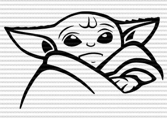 Vector Baby Yoda Clipart Black And White