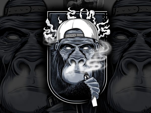 Ape vaper t shirt design png