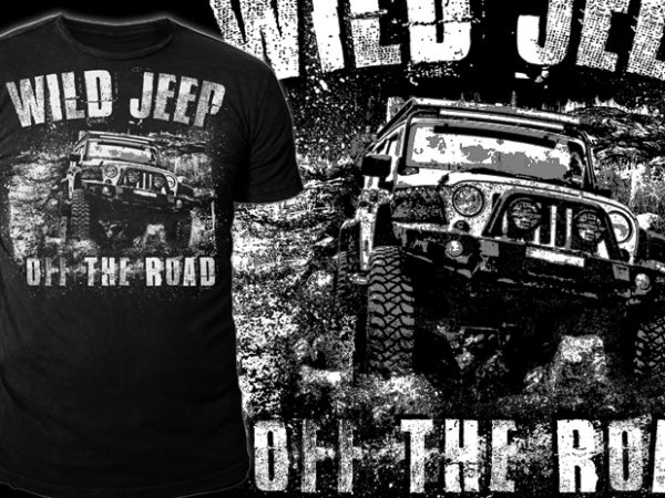 Wild jeep print ready t shirt design