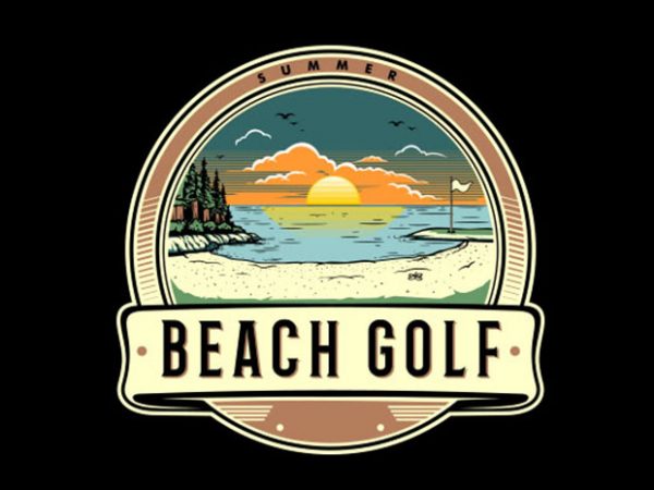 Beach golf vector t-shirt design
