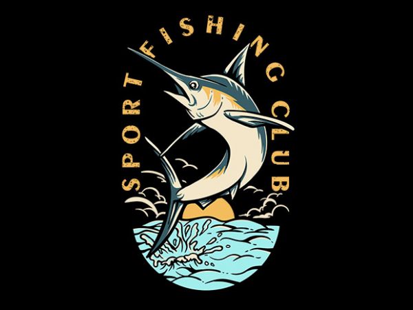 Sport fishing club vector t-shirt design