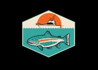 Bigger Boat from fish Vector t-shirt design