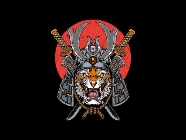 Samurai tigervector t-shirt design