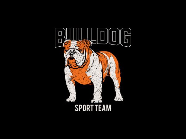 Bulldog sport team vector t-shirt design