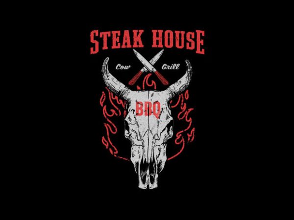 Steak house vector t-shirt design