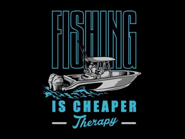 Fishing boat vector t-shirt design
