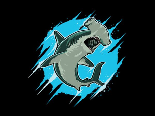 Hammerhead shark vector t-shirt design
