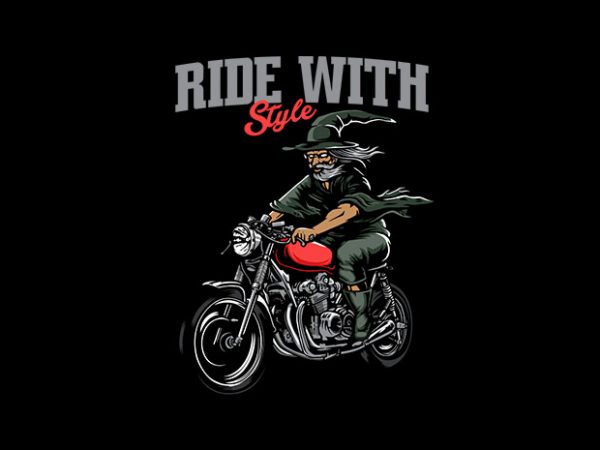 Ride with stylevector t-shirt design