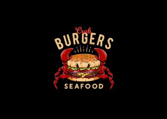 Crab Burger Vector t-shirt design