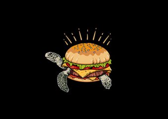 Turtles + Burger Vector t-shirt design