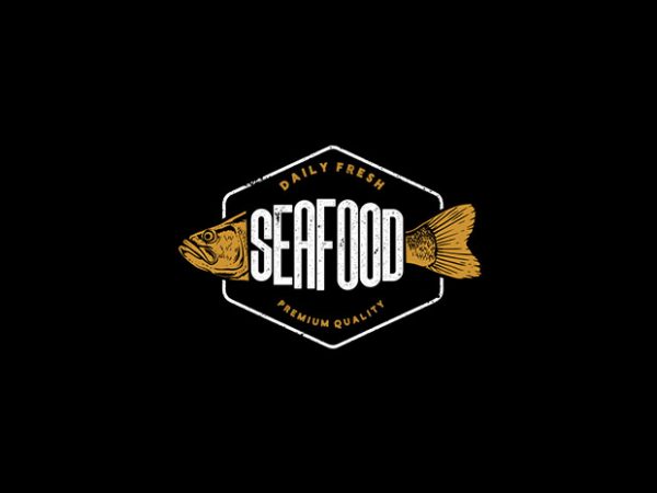 Daily fresh seafood vector t-shirt design