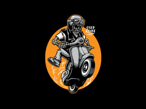 Skull scooter vector t-shirt design