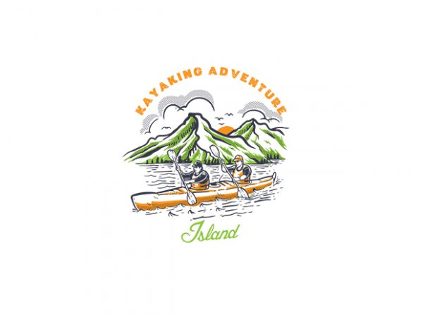 Kayaking adventure vector t-shirt design