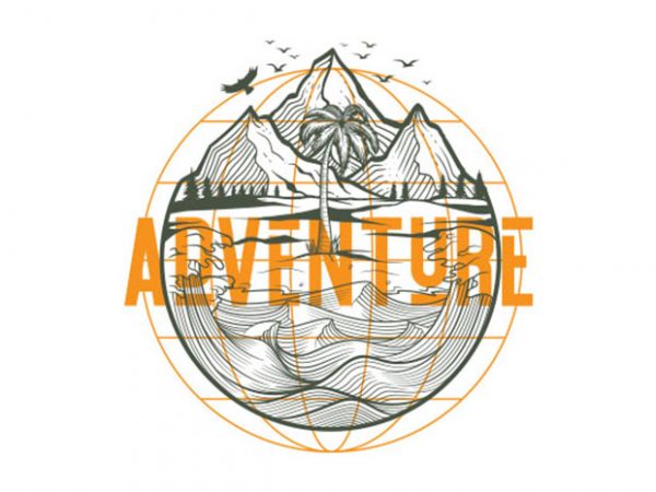 Adventure trips vector t-shirt design