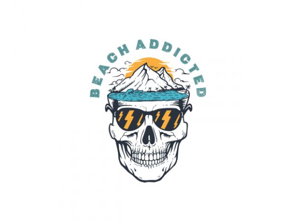 Beach addicted vector t-shirt design