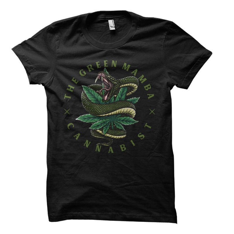 Green Mamba Vector t-shirt design tshirt designs for merch by amazon
