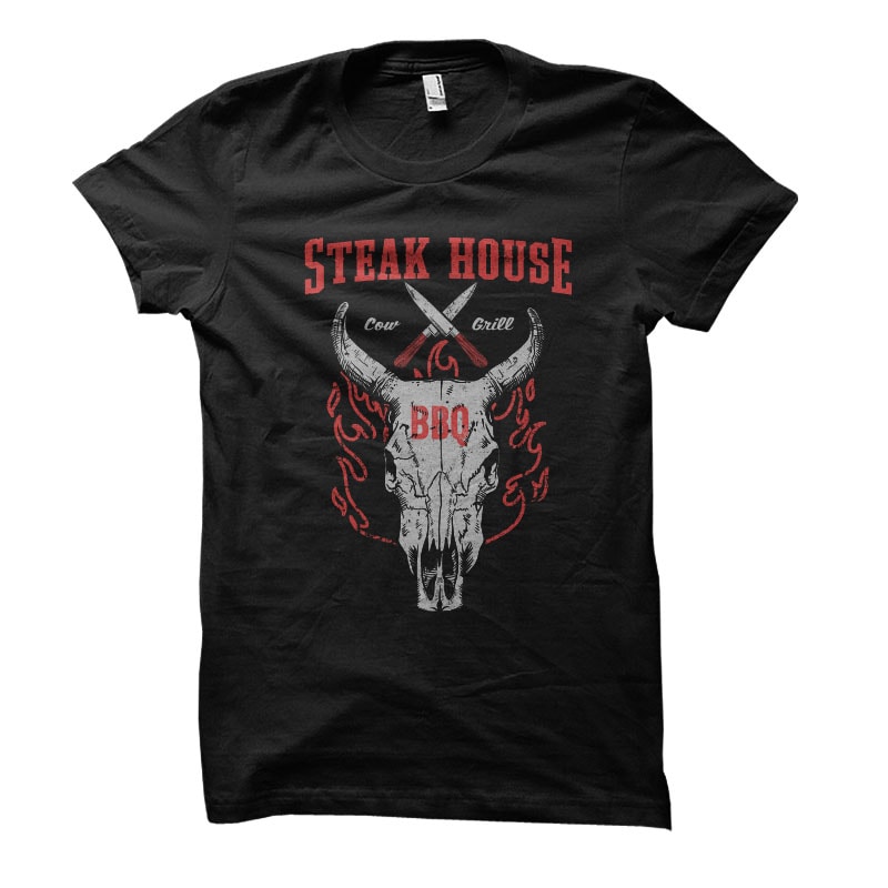 Steak House Vector t-shirt design t-shirt designs for merch by amazon