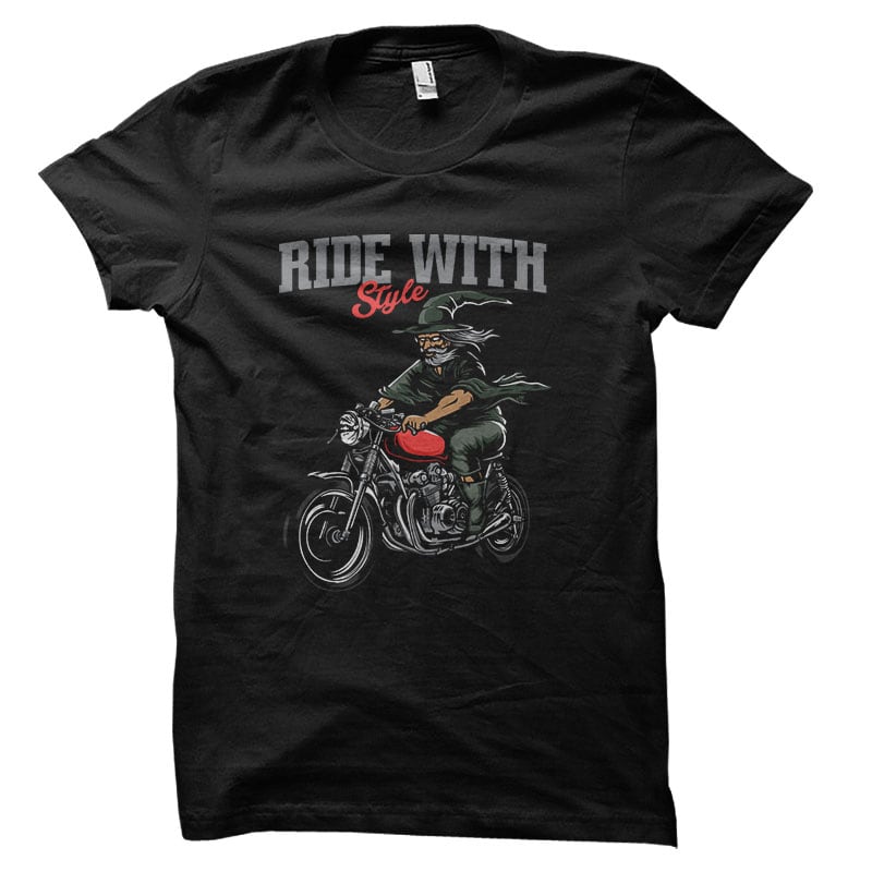 Ride With styleVector t-shirt design t shirt designs for merch teespring and printful