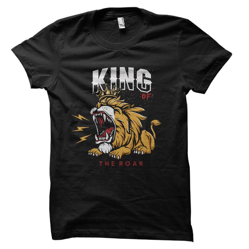 King Of The Roar Vector t-shirt design tshirt designs for merch by amazon