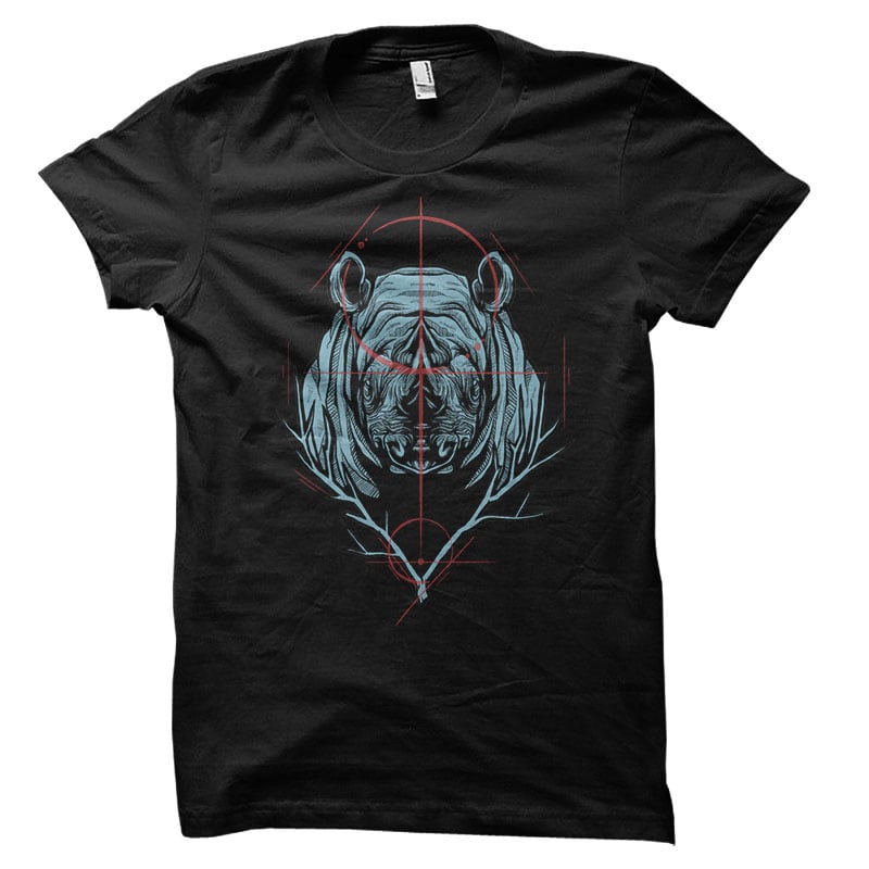 Rhino Vector t-shirt design tshirt designs for merch by amazon