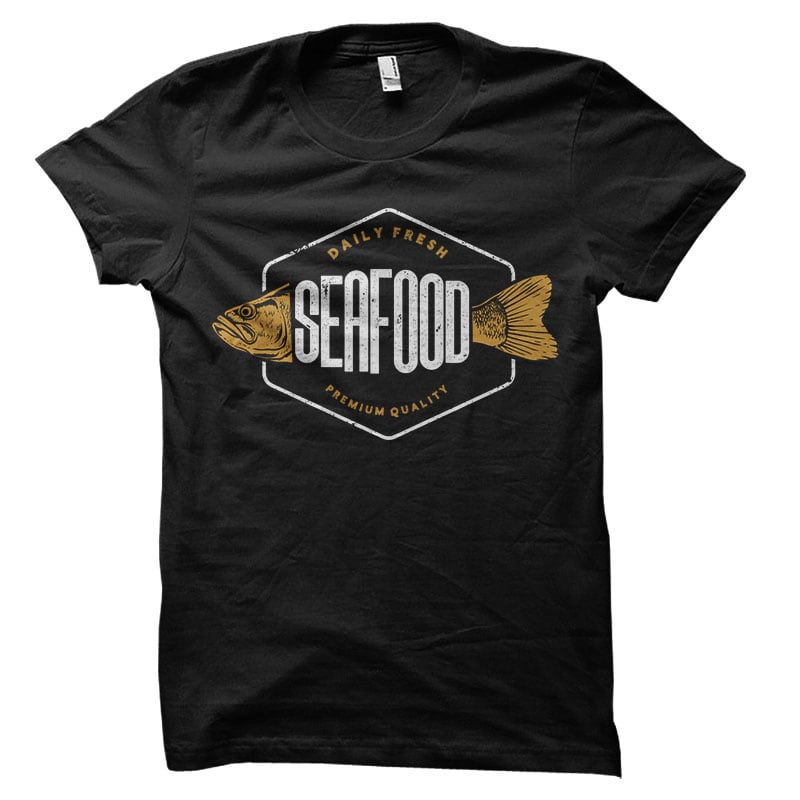 Daily Fresh Seafood Vector t-shirt design tshirt designs for merch by amazon