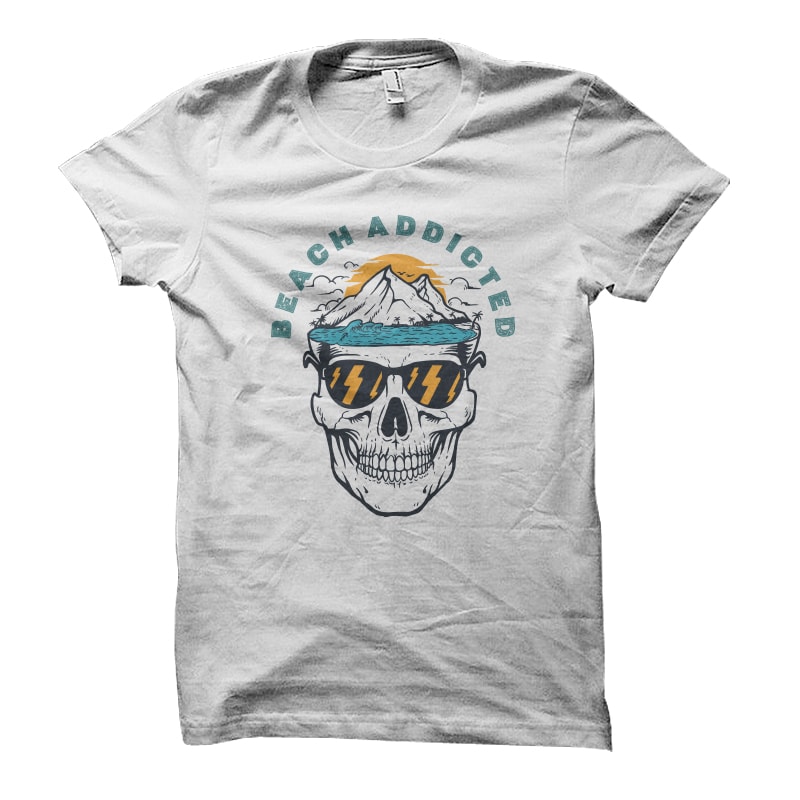 Beach Addicted Vector t-shirt design t shirt designs for sale