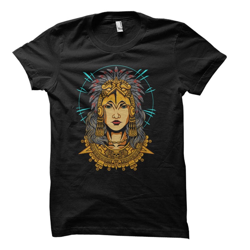 Aztec Women Vector t-shirt design tshirt designs for merch by amazon