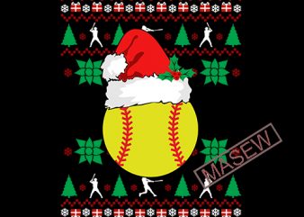 Baseball Christmas, Merry Christmas, Sport, EPS DXF SVG PNG Digital Download vector t shirt design artwork