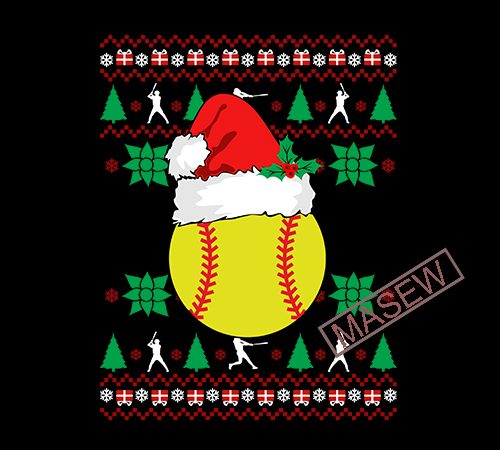 Baseball christmas, merry christmas, sport, eps dxf svg png digital download vector t shirt design artwork