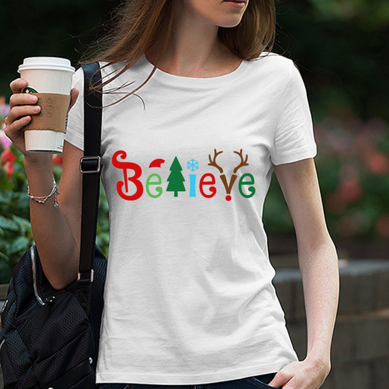 Believe Christmas SVG, Believe Svg,Believe cut files svg,Believe Silhouette Cricut ,Believe in Christmas Svg, Christmas Svg, Png,vector, DXF Digital download print ready shirt design