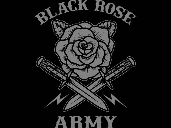 Black rose army tshirt design