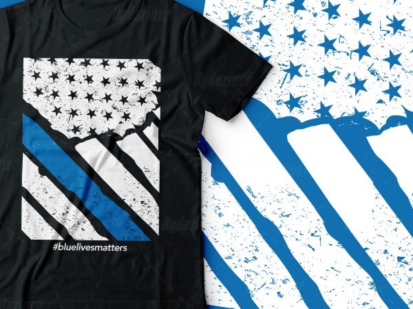 Blue lives matters| blue police line america flag design |usa flag