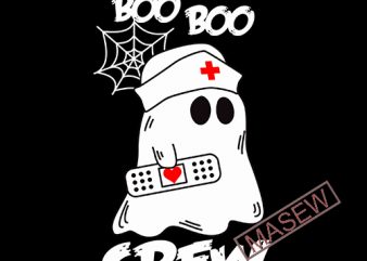 Boo Boo Crew Nurse Ghost Spider Web Funny Halloween SVG PNG EPS Cameo Silhouette Cutting File Cricut Craft Design Digital Download