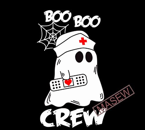 Boo boo crew nurse ghost spider web funny halloween svg png eps cameo silhouette cutting file cricut craft design digital download