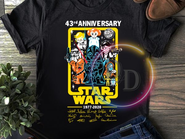 Star wars Chibi 43 rd Anniversary 43 years of 1977-2020 T shirt Star wars Chibi 43 rd Anniversary 43 years of 1977-2020 T shirt