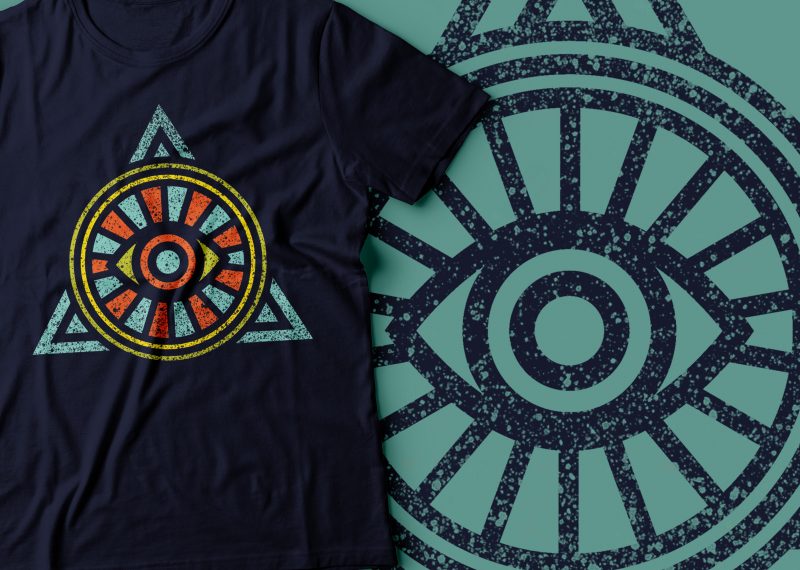 eye wheel colourful design | ethnic design tshirt tshirt-factory.com