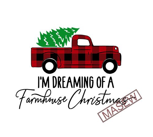 I’m dreaming of a farmhouse christmas svg, buffalo plaid svg vintage truck svg old truck christmas truck svg digital download vector t shirt design for