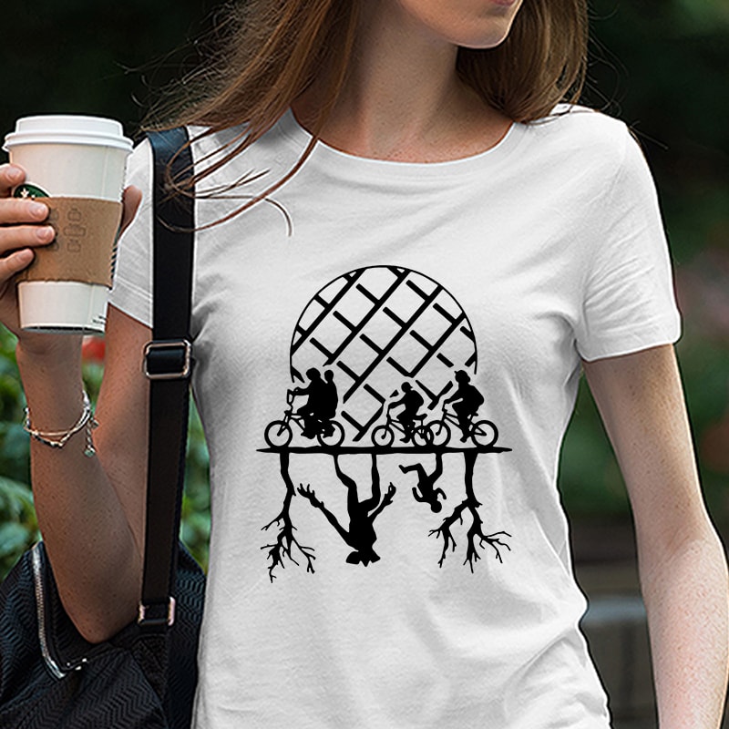 Stranger Things Upside Down Hawkins Eleven Demogorgon Friend Don T Lie Eps Svg Dxf Png T Shirt Design For Purchase Buy T Shirt Designs