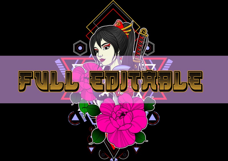 Download Japanese Girl Samurai Culture T Shirt Design To Buy Buy T Shirt Designs